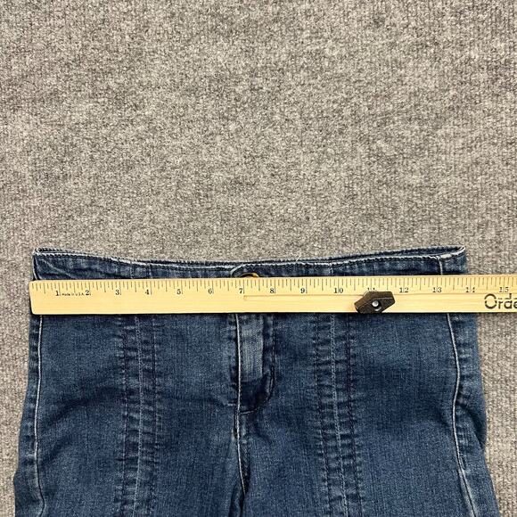 Free People Jeans Womens 28 Blue Denim Stretch Mid Rise Flared Leg Zip Fly - Picture 7 of 12